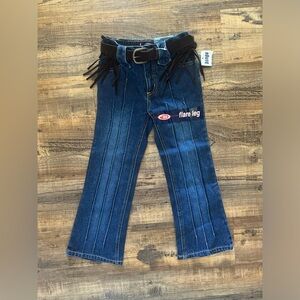 BONGO Kids Flare Leg Jeans with Belt - Blue and Black